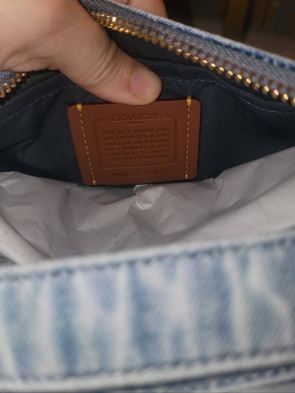 Coach Light Blue Denim Mini Shoulder Bag with Yellow Star Charm (NO DiCE) - Picture 2 of 4
